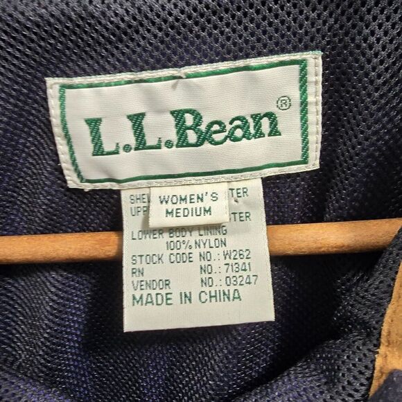 Vintage LL Bean Jacket Womens Medium Blue Anorak Zip Hooded Windbreaker Nordic - Picture 3 of 15